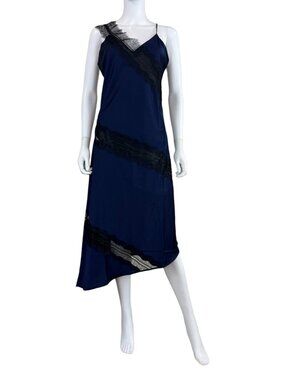 House of Harlow 1960 Navy Satin Slip Dress Size M